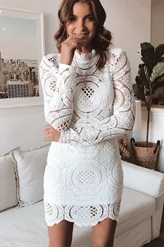 Duté z čipky šaty žien Tlačidlo polovičný rukáv streetwear biele šaty na Jar roku 2019 príčinné krátke šaty vestidos femme