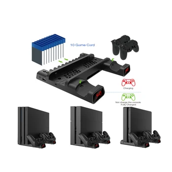 Duálny Nabíjačka Multifunkčné Chladiaci Stojan, Držiak Pre PS4 Slim/Pro LED Nabíjací Dok Základňu pre Sony PlayStation4 Herný ovládač