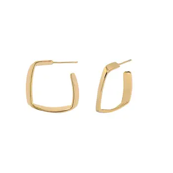 Dvacaman Zlatá Farba Geometrické Hoop Náušnice Medi tvar Štvorec Huggie Náušnice pre Ženy Punk Strany Šperky, Darčeky Brincos 2020