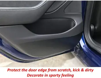Dvere auta Anti-Kop Vinyl Zábal Nálepky Dvere Okraji Stráže Protector Carbon Fiber Pre Tesla Model 3 Výzdoba Príslušenstvo 4 KS