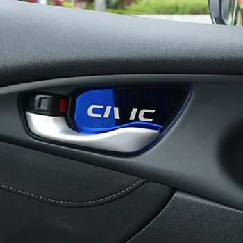 Dvere auta misa, zdobená patch interiéru Rukoväť Chránič Kryt nálepka pre Honda CIVIC 2016 2017 2018 2019 2020 2021 Príslušenstvo