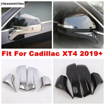 Dvere Spätné Zrkadlo Ochranné Čiapky Pruhy Kryt Výbava ABS Chrome / Carbon Fiber Vzhľad Exteriéru, vhodné Pre Cadillac XT4 2019 - 2021