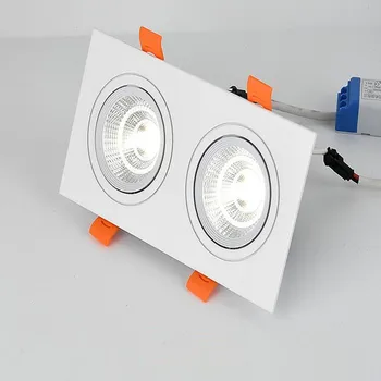 Dvojité Hranaté Zapustené Stmievateľné LED Svietidlá 10W20W24W COB LED Stropné Svietidlo AC85~265V LED Stropné Bodové Osvetlenie Vnútorné Osvetlenie