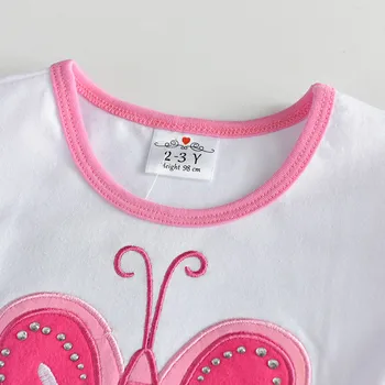 DXTON 2020 Baby Girl Dress s Butterfly Nášivka Vestidos Bavlna Deti Letná Party Šaty pre Dievčatá Šaty, Kostým Princezná