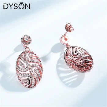 Dyson 925 Sterling Silver Visieť Náušnice Luxusné Crystal CZ Jemné dámske Náušnice Elegantné Výročie Dary, Jemné Šperky