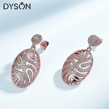 Dyson 925 Sterling Silver Visieť Náušnice Luxusné Crystal CZ Jemné dámske Náušnice Elegantné Výročie Dary, Jemné Šperky