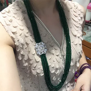 Dámske módne zirkón príslušenstvo spona DIY zelené sklo krištáľ náhrdelník vitajte vlastné farby módne šperky
