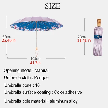 Dáždnik dážď ženy Jednoduché Retro 16 Kosti Enhanced Vetrolam Padák Tvorivé Slnečníky Na pánske darčeky parasol