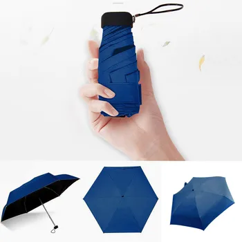 Dáždnik Slnko, Dážď Ženy Ploché Ľahký Dáždnik Parasol Skladacie Slnečníkov, Mini Dáždnik Malých rozmerov a Ľahko Ukladať parasol #Y5