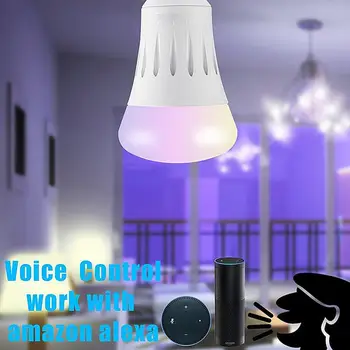 E27/E26/E14/B22 7W RGB+W Lampa Blub, AC85-265V Bezdrôtový WiFi Smart Žiarovky Hlas Kontrolované Viacfarebná Stmievateľné LED Žiarovky