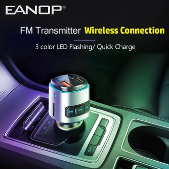 EANOP BC41 Auto FM Aux Modulátor Bezdrôtová Handsfree súprava do Auta Car Audio MP3 Prehrávač s Rýchlym nabíjaním TF Card