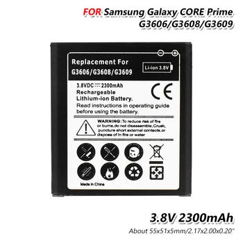 EB-BG360CBC(EB-BG360BBE / EB-BG360CBE)3.8 v 2300mAh Li Liion Batérie Vymeňte Pre Samsung Galaxy Core Prime G3606/G3608/G3609