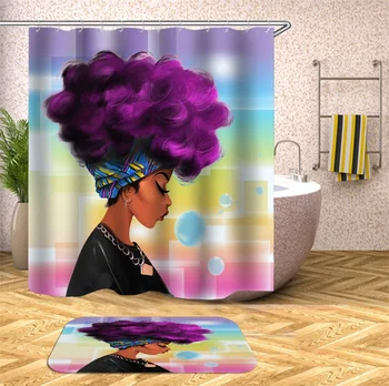 Eco-Priateľský Nepremokavé Kúpeľňa Charakter Sprchový Záves Polyester Textílie Kúpeľňa Opony Umývateľný Vaňa Dekor Sprchové Závesy