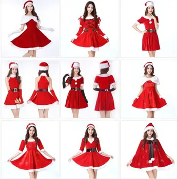 Ecowalson Vianočný Kostým Santa Bielizeň, Šaty, Klobúk Sexy Ženy, Nočný Klub Strany Oblečenie plášť