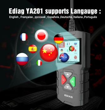 Ediag YA201 Code Reader OBDII/EOBD YA-201 Inovácie S USB Enhanced OBDII Skener YA101 PK CR3001 CR319 AD310 Auto skener