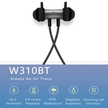 EDIFIER W310BT Bluetooth Slúchadlá Bezdrôtová 4.2 In-Ear Stereo Slúchadlá Mäkký Ergonomický Dizajn IPX5 8.5 Pracovný Čas