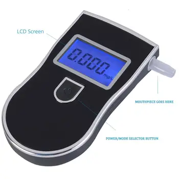 EEK-Značky Breathalyzer Profesionálne Prenosné Semi-Conductor Senzor Digitálny Alkohol Tester s 10 Mouthpieces