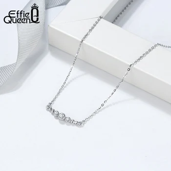 Effie Kráľovná 925 Sterling Silver Choker Lesklé Krku Prívesky, Náhrdelníky pre Ženy Riadok Dizajn 2020 Trend Vianočný Darček Šperky SN267