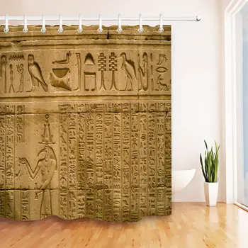 Egyptský Sprchové Závesy pre Kúpeľňa Decor Retro Starovekého Egypta Chrám s Faraóna Polyester Nepremokavé tkaniny Tkaniny, Vaňa Opony