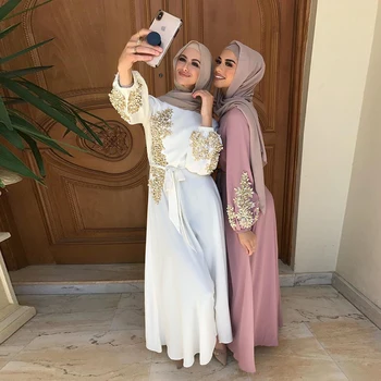 Eid Mubarak Kaftan Abaya Dubaj Turecko Moslimskou Hidžáb Oblečenie Kaftane Európskeho Islamu Oblečenie Afriky Šaty Pre Ženy Vestidos Katar