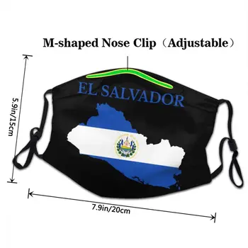 El Salvador Mapa Vlajka Maska Prachotesný Nastaviteľné Tváre, Maska, Ochranný Kryt Mužov Respirátor Úst-Utlmiť