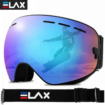 ELAX Lyžiarske Okuliare Dvojitej Vrstvy Anti-Fog Lyžovanie, Snowboard Okuliare Ženy, Mužov snežných skútrov Okuliare Zime Sneh Šport Eyewears