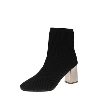 Elegantné Hnedé Topánky Ženy Módne Členkové Topánky Ženy 2020 Jesenné Topánky Ženy, Ponožky, Topánky Dámy Pošmyknúť na Čierne Topánky dámske Topánky