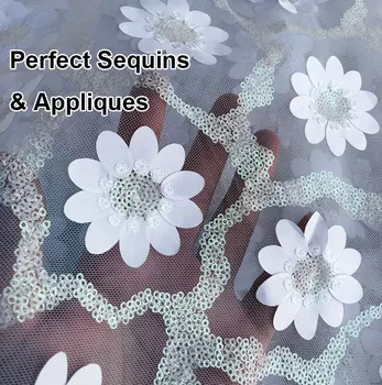 Elegantné malé kvetinové výšivky Afriky francúzskej čipky oka čipky Mäkké svadobného tylu textílie veľmi jedinečné a krásne 5 metrov