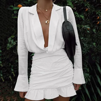 Elegantné, Módne Šaty Ženy Šaty Úrad Bežné Biele Sako Čierne Šaty 2019 Jar Zimné Slim Oblek Dámy Šaty HSU