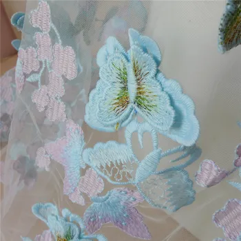 Elegantný 3D Butterfly Čipky Textílie V Ružovej A Zlatej Nite Vyšívané Svadobné Šaty Svadobné Textílie Tylu Textílie Pre Šaty Od Dvore
