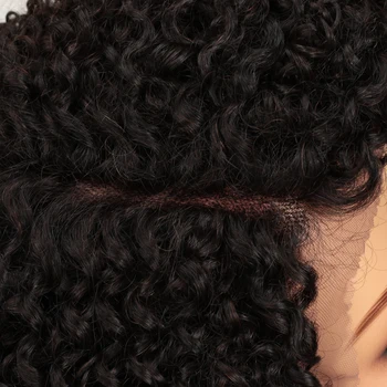 Elegantný Krátky Ľudské Vlasy, Parochne Remy Brazílsky Vlasy Kučeravé Ľudské Vlasy Parochňa U Časti Čipky Parochne Prirodzené Farby 8 Palcový Krátke Parochne