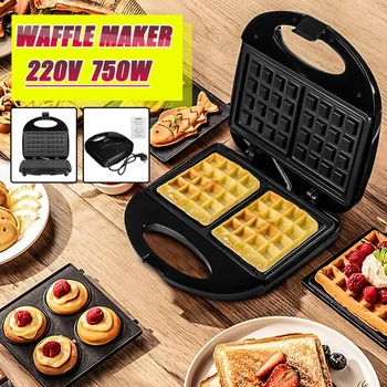 Elektrické Oblátky Sendvičovač Dual Non-Stick Potiahnuté Dosky Multi-Funkčné Domáce Raňajky Stroj Mini Tortu Rúra Eggette Pan