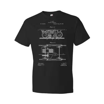 Elektrický Rušeň T-Shirt Vlaku T-shirt Železnice Vodič Inžinier Vlak Gift2018 Módne Značky, pánske Topy StreetWear T-shirt