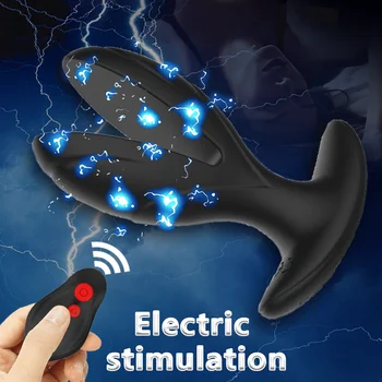 Elektrickým Prúdom Análny Plug Vibrátor Prostaty Masér Nositeľné Bezdrôtové Diaľkové Dildo Otvorenie Zadok Korálky Silikónové Riti Dilator