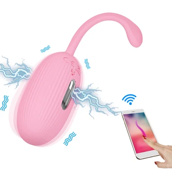 Elektrickým Prúdom Vaginálny Vibrátor APP Remote Control 12 Frekvencia Vibračné Vajíčko G-spot stimulovať Masáž Dospelých, Sexuálne Hračky Pre Ženy