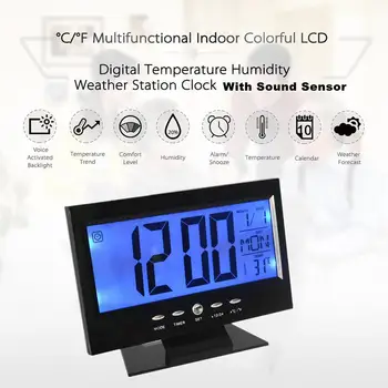 Elektronické LCD Teplota Vlhkosť Hodiny Digitálny Teplomer Vlhkomer