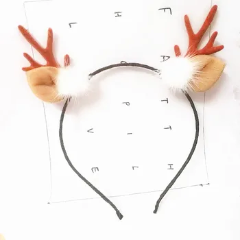 Elk Parohy Jeleňa Horn Santa Roztomilý Hairband Dievča Hlavový Most Hairwear Vlasy Príslušenstvo Pre Vianočný Večierok, Karneval, Pokrývku Hlavy