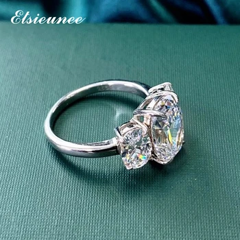 ELSIEUNEE Najvyššej Kvality, 925 Sterling Silver Elipsovitý Rez Simulované Moissanite Svadobné Zásnubný Diamantový Prsteň Veľkoobchod Šperky