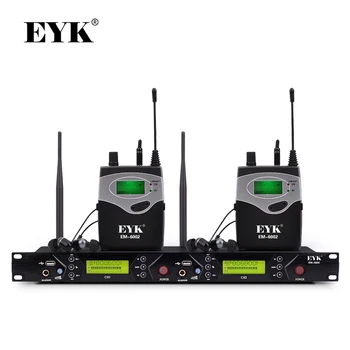 EM-6002 Bezdrôtovej V Uchu Monitor System Professional Fáze Výkonu Ucho Monitorovacie Systémy s Dvoma Bodypack Vysielač