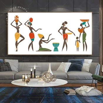 Embelish Krásne Africká Žena, Tanec Moderný Domova Obrázky Na Steny v Obývacej Izbe Umenie Plagáty HD Tlač na Plátne Obrazy