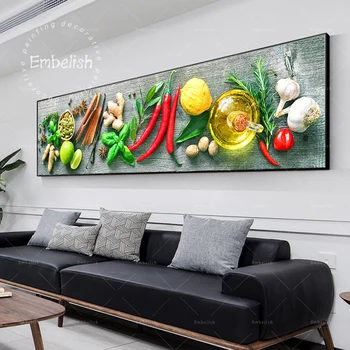 Embelish Čerstvé Bylinky A Korenie Moderných Domov Kuchyňa Decor Obrázky Veľké Wall Art Reštaurácia Plagáty HD Tlač na Plátne Obrazy