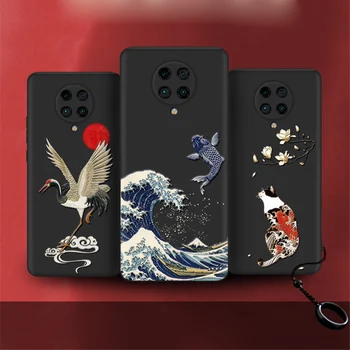 Emboss Telefón puzdro Pre Xiao pocophone f2 pro Kryt Kanagawa Vlny 3D Reliéf Prípade PRE XIAO poco f2 pro