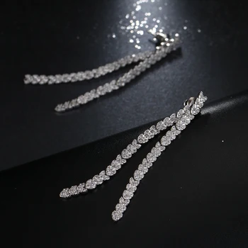 EMMAYA Luxusné Crystal Cz Korálky Dlhé Náušnice Vyhlásenie, Šperky, Módne Značky Shinning Svadobné Náušnice pre Ženy