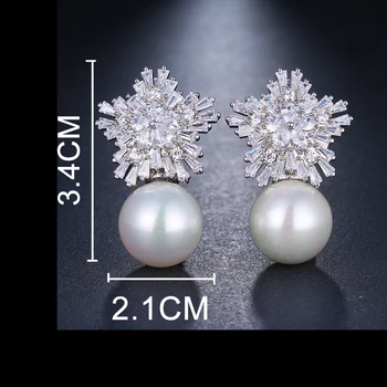 EMMAYA Módne Pearl Náušnice Nové Rakúsko Crystal CZ Kryštálmi Hot Predaj Stud Náušnice Šperky Pre Ženy Mama Darček