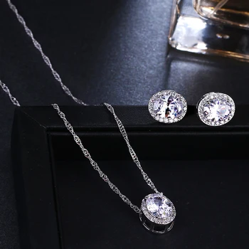Emmaya Oválne Cubic Zirconia Svadobné Šperky Sady vložkou Luxusné Crystal Svadobné Šperky Set Darčeky Pre Družičky Strany