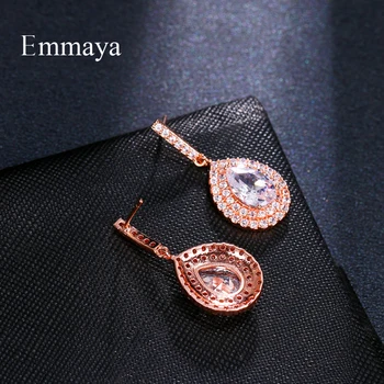 Emmaya Žena Luxusné Crystal Zirkón Stud Náušnice 3 Farby Svadobné Šperky Veľký Biely slza Náušnice Pre Ženy