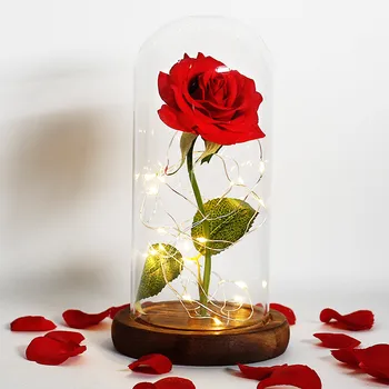 Enchanted Rose Život-Veľkosti Od Kráska A Zviera Valentína, Vianoce, Halloween Výročie Svadby Návrh Prom Darček