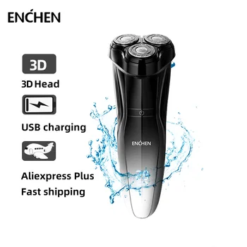 ENCHEN 3D Elektrický Holiaci strojček Typ-C, USB Nabíjateľné Umývateľný Holenie Brady Stroj Britva 3 Čepele BlackStone Prenosné Zastrihávač