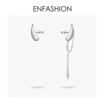 ENFASHION Punk Lalôčikom Line Spike Stud Náušnice Pre Ženy, Zlatá Farba Asymetrický Strapec Malé Earings Módne Šperky E191129