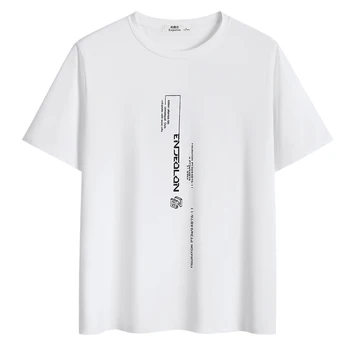 Enjeolon Nové 2020 T shirt Lete Mužov Krátke Rukávy O tvaru Písmena Tlačiť Bežné Uli Bavlnené TRIČKÁ Muž Top Tee Plus Veľkosť T8226